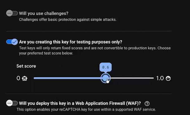 reCaptcha risk score