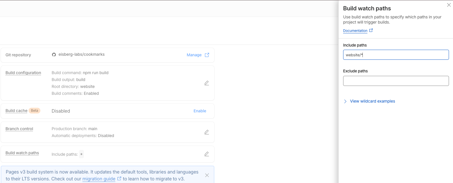 Define Cloudflare CI watch paths