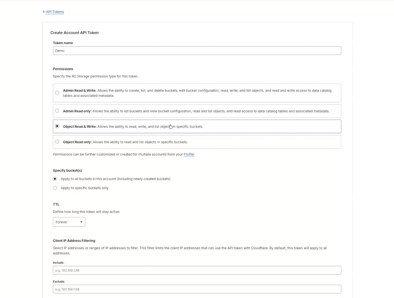 Create access token for R2
