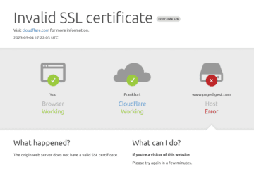 Invalid SSL Certificate Cloudflare 5a26